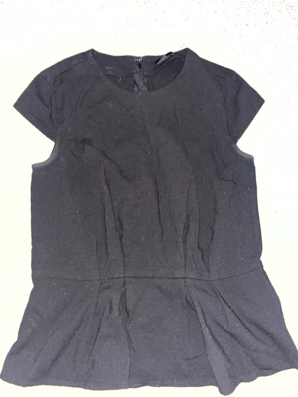 H&M Black Short-Sleeve Peplum Top